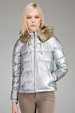Juicy Couture Metallic Silver Puffer Jacket