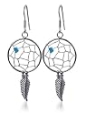 .925 Sterling Silver Turquoise French Wire 2.5" X 1" Dangle Earrings