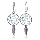 .925 Sterling Silver Turquoise French Wire 2.5 X 1 Dangle Earrings