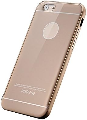 iPhone 6 6S Plus Case,JHSY Dazzling high quality Aluminum Metal Frame Ultra Slim Fit Resin cover phone Case for Apple iPhone 6 6S Plus mirror case Gold