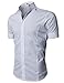H2H Men's Wrinkle Free Slim Fit Button-down Short Sleeve Shirt