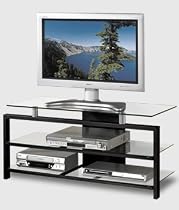HD40B LCD Plasma 26"-42" Glass Black Metal TV Stand