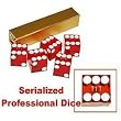 19mm A Grade Serialized Set of Casino Dice-Red - Casino Supplies > Craps Supplies