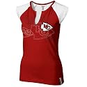 Kansas City Chief T Shirt : Reebok Kansas City Chief Ladies Red High Pitch Split Neck Premium T Shirt