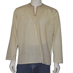 Mens Embroidered Kurta Casual Cotton Shirt India Chest 40 inches (gsk493)