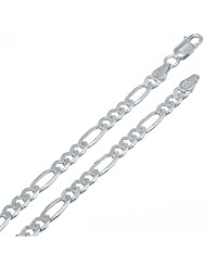 4.5MM Thick - Figaro Link Chain Necklace/Bracelet - Genuine .925 Solid Sterling Silver