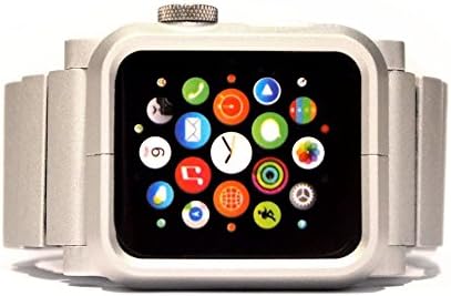Apple Watch Protective Aluminum Case with Band 42 mm by Soul Cole Ultra Light Wrist Band Watch Band with butterfly metal clasp for all Apple Watch Models 42mm SILVER