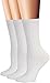 Flora&Fred Women's 3 Pair Pack Cable Knit Cotton Crew Socks