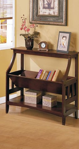 Cappuccino Finish Magazine Table Display Stand