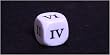 16mm d6 Opaque Dice Numbered -1 thru -6, White w/ Black