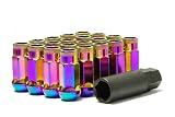 Muteki 32906N SR Series Neon Chrome 12mm x 1.5mm SR48 Open End Lug Nut Set, (Set of 20)