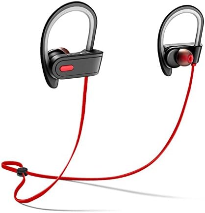 Bluetooth Headphones, VOLALO Wireless Headphones IPX4 Waterproof -Premium Sound with Bass, Noise Cancelling -Ergonomic Design, Secure Fit -Bluetooth V4.1 -7 Hrs Playtime (Red)