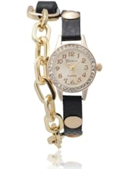 Brinley Co. Rhinestone Accent Chain Detail Wrap Watch