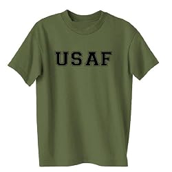 USAF Air Force S/S T-Shirt - Military Style Physical Training T-Shirt in Military Green