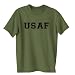 USAF Air Force S/S T-Shirt - Military Style Physical Training T-Shirt in Military Green