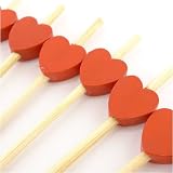 Bamboo Picks, Heart Decoration, 200pcs