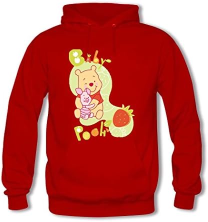 HanjieO Luxury Winnie the Pooh Women Slim Fit Winter Cotton Hoodie Small Red