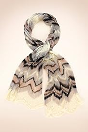 Autograph Zig Zag Lightweight Scarf with Wool