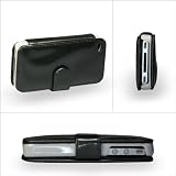 訳あり商品　iPhone 4 ケース　レザー　横開きタイプ　グレー　（型番206-1）　液晶保護フィルム付　(カメラ用穴は本体カメラより少し小さめ!!) (206-1) 横アリ