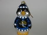 JACKSONVILLE JAGUARS 5 1/2 tall and 3 wide Blown Glass Penguin Christmas Ornament