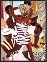Art Poster Metal Framed Print - Salsa Cafe - Artist: Farel- Poster Size: 31 X 23