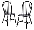 Winsome Wood Assembled 29-Inch Black Finish Windsor Chairs, Set of 2