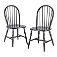 Winsome Wood Assembled 29-Inch Windsor Chairs, Set of 2, Black Finish