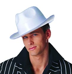 Adult Zoot Suit White Fedora Hat - White