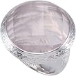 Genuine Round Rose Quartz Sparkling Sterling Silver Size 7