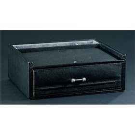 Ragar Valet / Watch Box in Genuine Black Leather 9511GL/BK