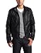 Steve Madden Men’s Washed Pu Jacket With Motocross Tab Collar
