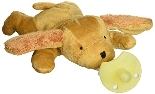 CuddlesMe Pacifier with Detachable Plush Dog - Made from 100% BPA, Latex, and Phthalate Free Silicone - FDA Listed Medical Device - For Boys and Girls 6 Months and Up