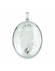 Genuine .925 Sterling Silver Side Swirls 34mm Oval Locket 8.8 Grams. 100% Satisfaction Guaranteed.