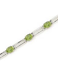 14kt Yellow Gold Oval Peridot and Diamond Bracelet