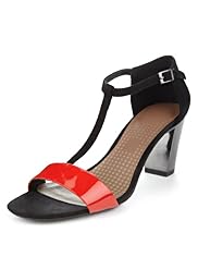 Footglove™ Fashion Suede High Heel T-Bar Sandals