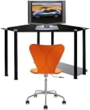 Corner Black Glass Computer Desk by RTA Products