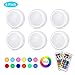Cadrim Puck Lights, LED Color Changing Puck Lightings and Dimmable Under Cabinet Lights Battery Powered Under Counter Lights with 2 Wireless Remote Controls for Kitchen(6 Pack)