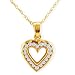 10k Yellow Gold Diamond Heart Shaped Pendant (1/5 cttw, K-L Color, I-3 Clarity), 18