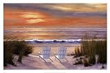Paradise Sunset Art Poster Print by Diane Romanello, 36x24