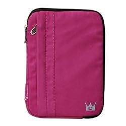 CaseCrown Protective Sleeve with Front Pocket (Fuchia Faux Suede) for Barnes & Noble Nook E-Reader