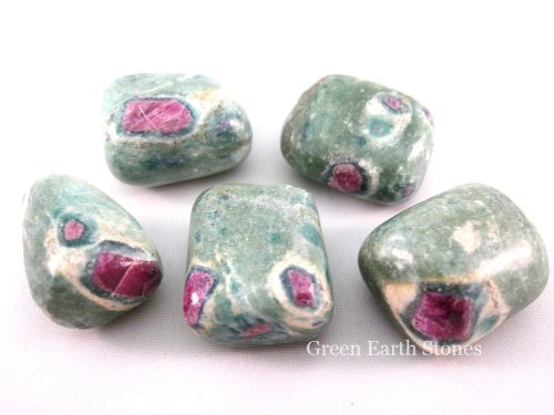 Ruby in fuchsite tumbled stones two stones - metaphysic…