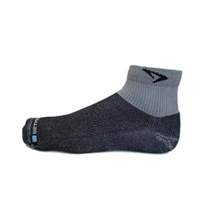Drymax Lite Trail Run 1/4 Crew Socks, Grey/Black, Medium
