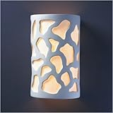 Ambiance Open Top and Bottom Large Cobblestones ADA Wall Sconce Finish: Hammered Pewter, Shade Option: White Styrene