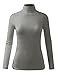 BILY Women's Comfortable Basic Extra Lightweight Turtleneck Pullover Jersey Top Made in USA