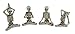 4 Pc. Bone Stretchers Skeletons in Yoga Poses Decorative Statue Set