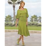 Shirred-waist knit dress