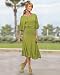 Shirred-waist knit dress