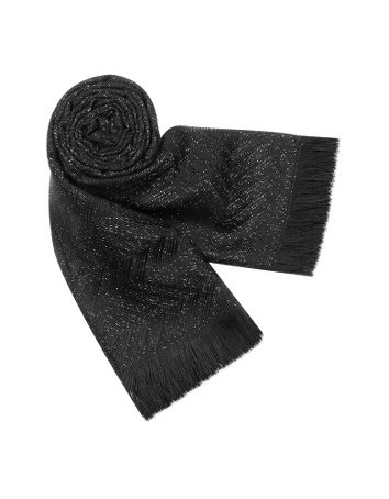 Roberto Cavalli Shiny Signature Evening Long Scarf Black