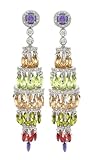 Sumptuous Chandelier Earrings w/Multicolor & White CZs