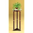 Coaster Plant Stand Side Table, White Marble Top and Cherry Finish Wood Base